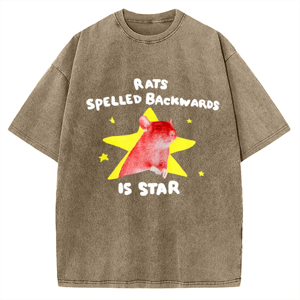 Rats Spelled Backwards is Star Vintage Washed T-shirt