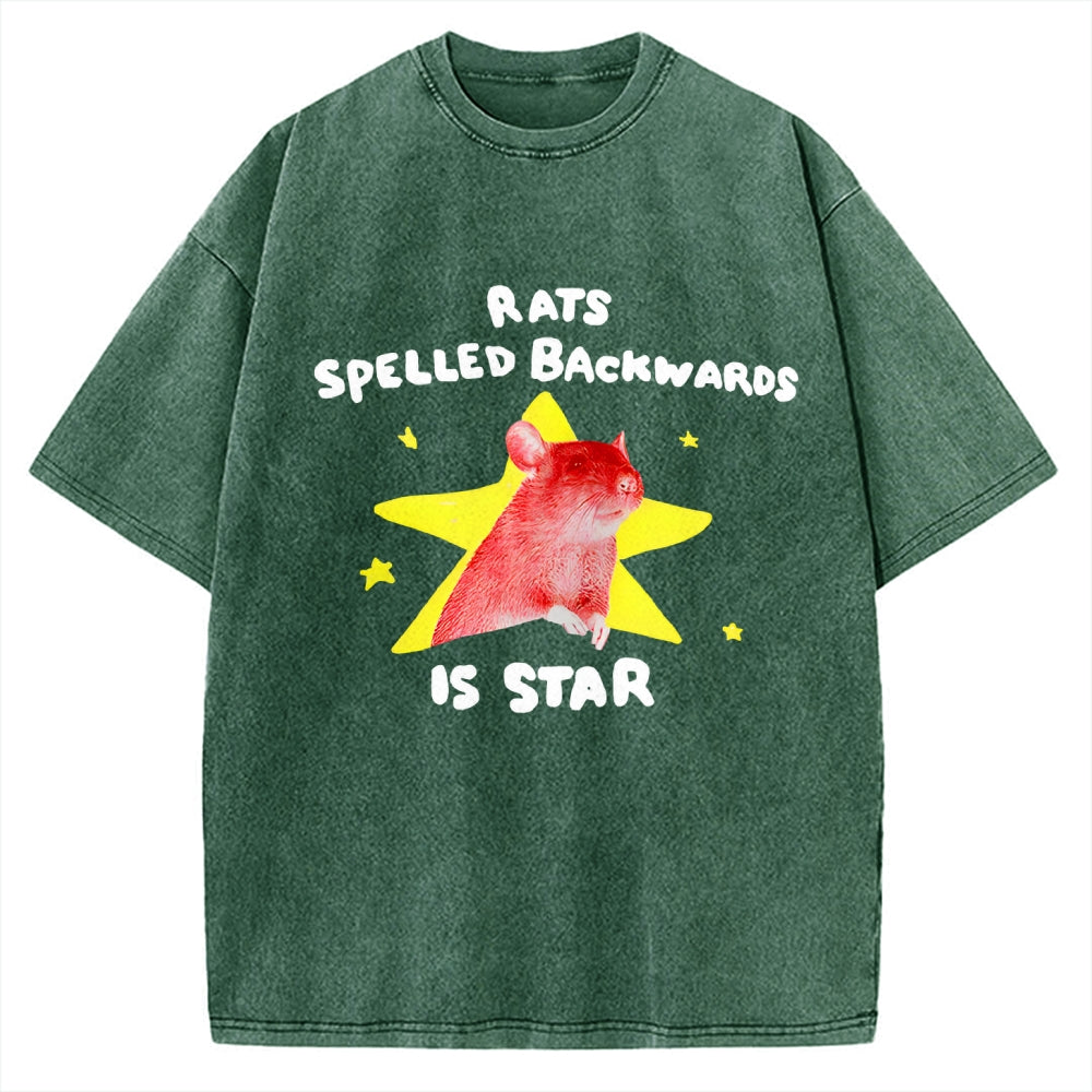 Rats Spelled Backwards is Star Vintage Washed T-shirt