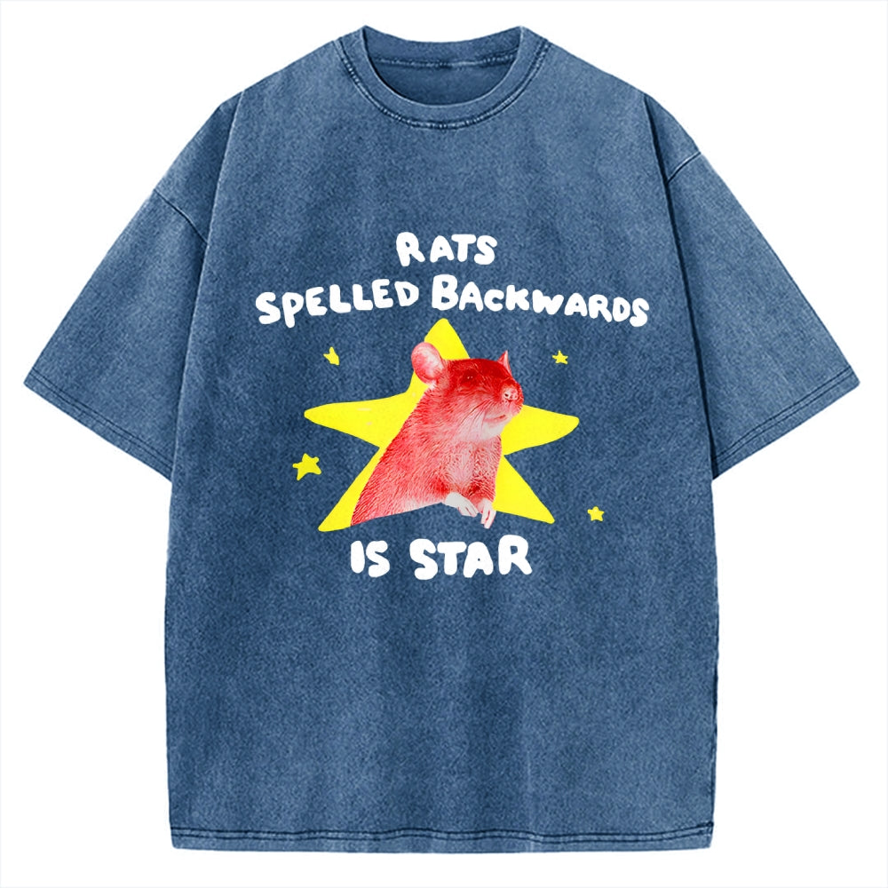 Rats Spelled Backwards is Star Vintage Washed T-shirt