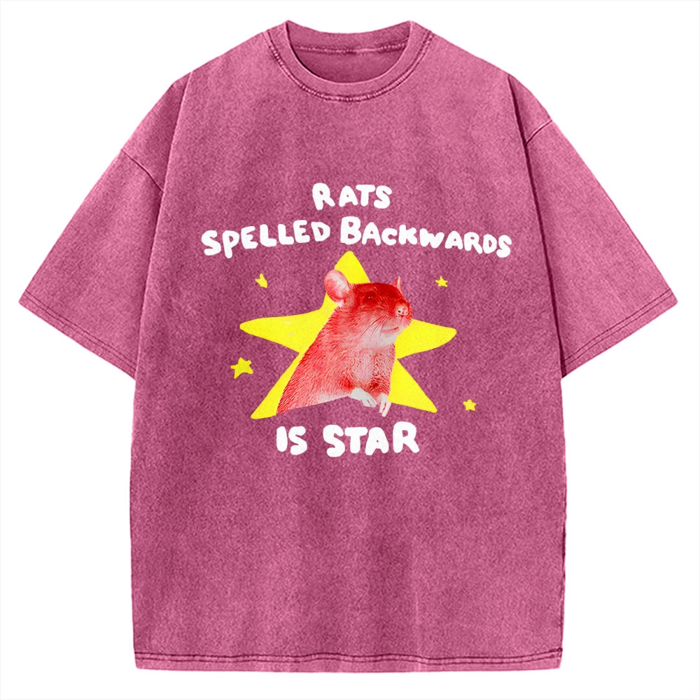 Rats Spelled Backwards is Star Vintage Washed T-shirt