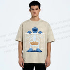 Unisex X-ray Cookie Monster Printed Washed Tee