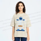 Unisex X-ray Cookie Monster Printed Washed Tee