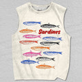 Unisex Colored Sardines Printed Tank Top