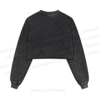Yayoi Kusama Cat Printed Washed Crop Sweatshirt