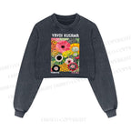 Flowers Yayoi Kusama Washed Crop Sweatshirt