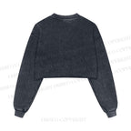 Bauhaus Dachshund Printed Washed Crop Sweatshirt