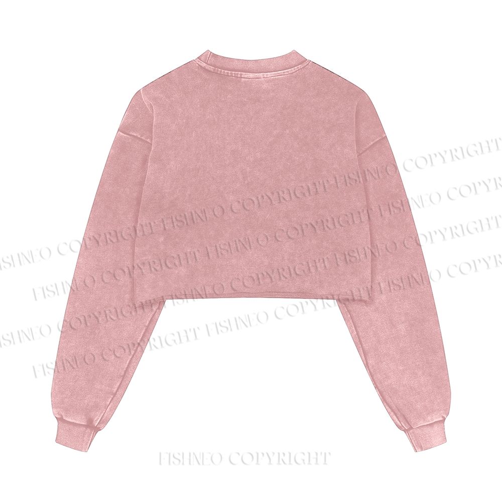 Bauhaus Dachshund Printed Washed Crop Sweatshirt