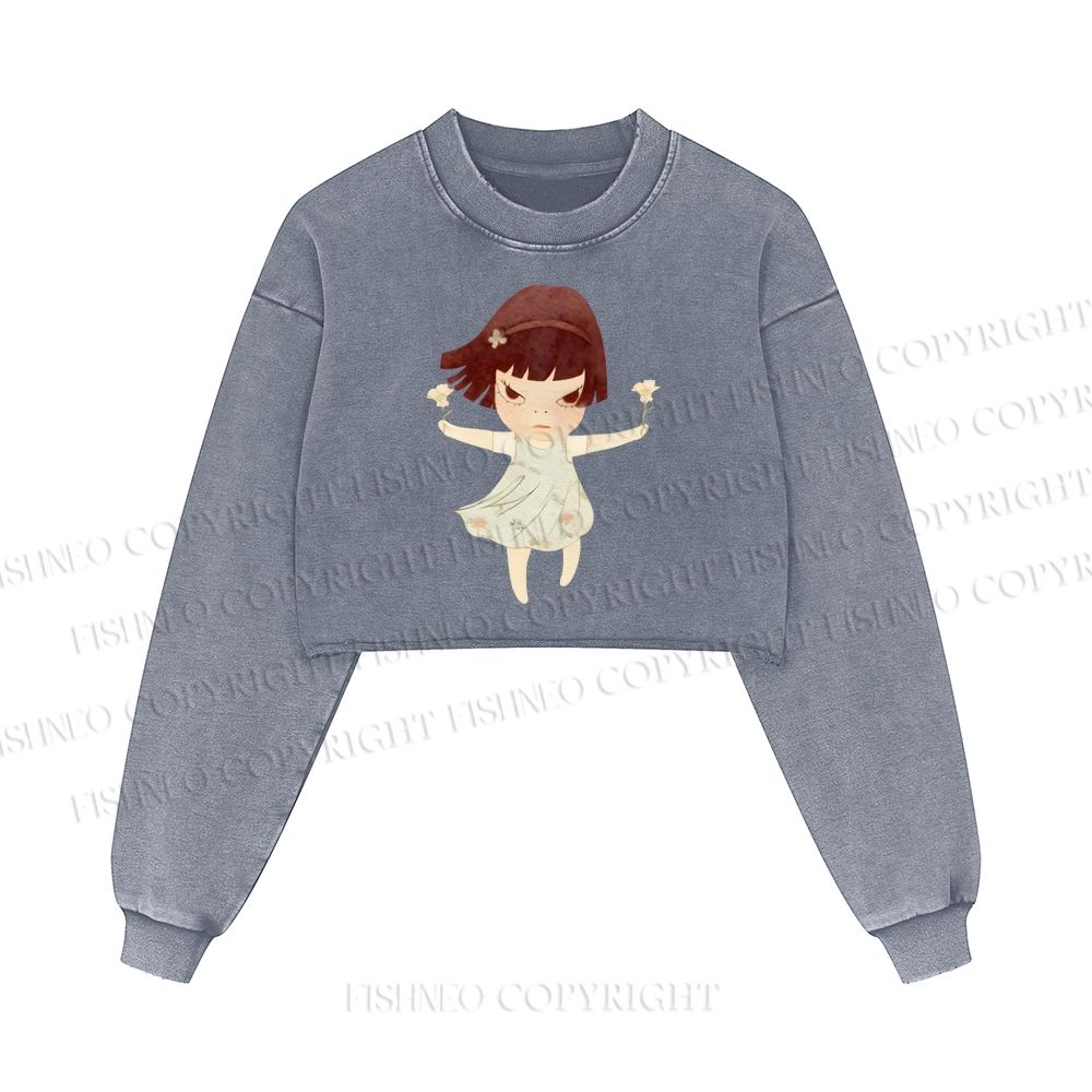 Fierce Girl Washed Crop Sweatshirt