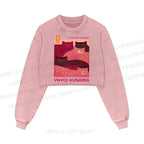Pink Bears Yayoi Kusama Washed Crop Sweatshirt