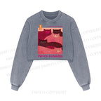 Pink Bears Yayoi Kusama Washed Crop Sweatshirt