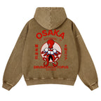Osaka Drunken Octopus Vintage Washed Cotton Back Art Hoodie