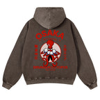 Osaka Drunken Octopus Vintage Washed Cotton Back Art Hoodie