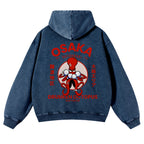 Osaka Drunken Octopus Vintage Washed Cotton Back Art Hoodie