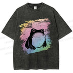 Unisex Grumpy Matsumoto Hoji Frog Printed Washed Tee