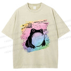 Unisex Grumpy Matsumoto Hoji Frog Printed Washed Tee