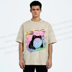 Unisex Grumpy Matsumoto Hoji Frog Printed Washed Tee