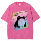 Unisex Grumpy Matsumoto Hoji Frog Printed Washed Tee