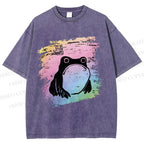Unisex Grumpy Matsumoto Hoji Frog Printed Washed Tee