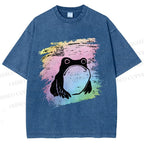 Unisex Grumpy Matsumoto Hoji Frog Printed Washed Tee
