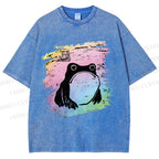 Unisex Grumpy Matsumoto Hoji Frog Printed Washed Tee