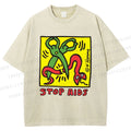 Unisex Stop Aids Printed Washed Tee