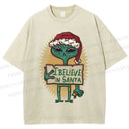 Unisex I Believe In Santa Printed Washed Tee