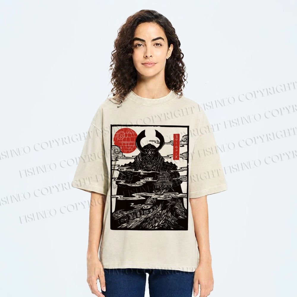 Unisex Star Wars Japanese Style Printed Washed Tee
