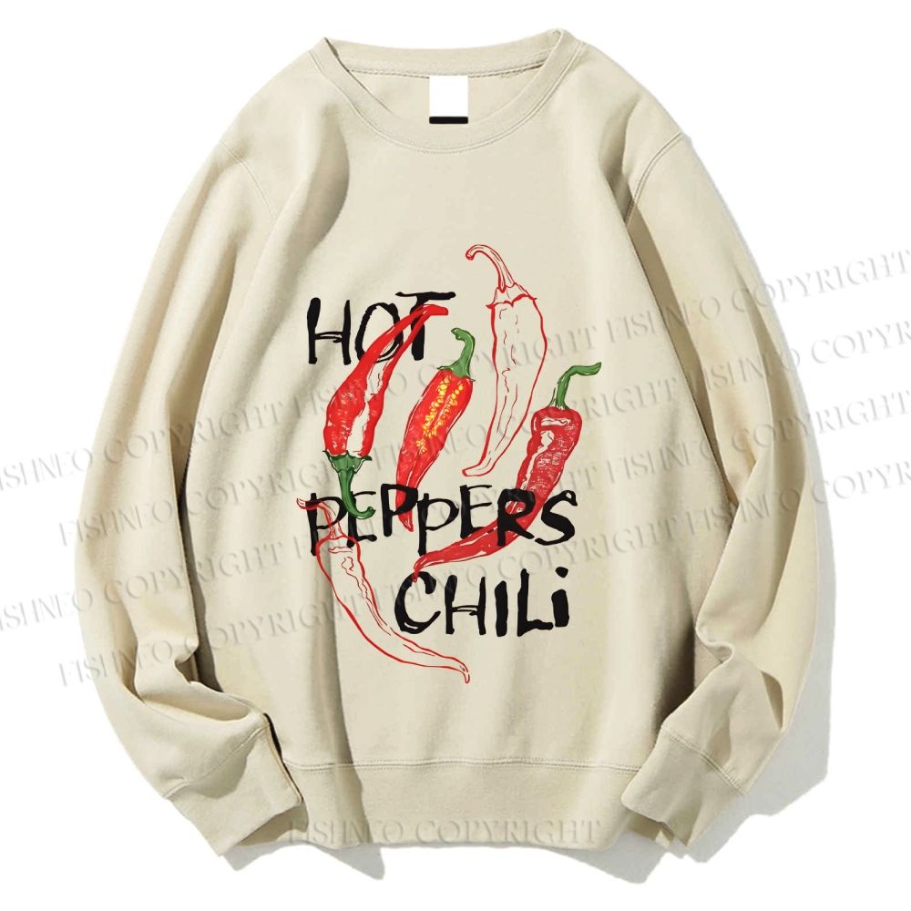 Unisex Hot Peppers Chili Printed Sweatshirt