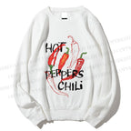 Unisex Hot Peppers Chili Printed Sweatshirt