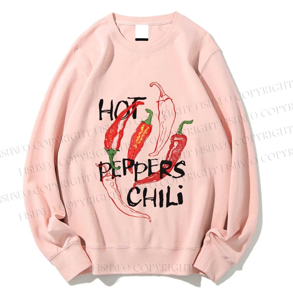 Unisex Hot Peppers Chili Printed Sweatshirt