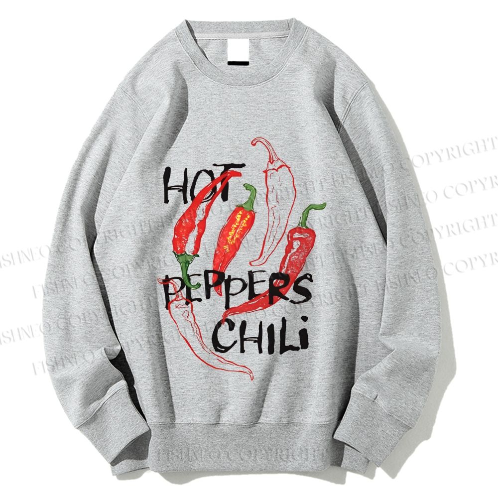 Unisex Hot Peppers Chili Printed Sweatshirt