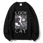 Unisex Look Narssistic Cat Printed Sweatshirt