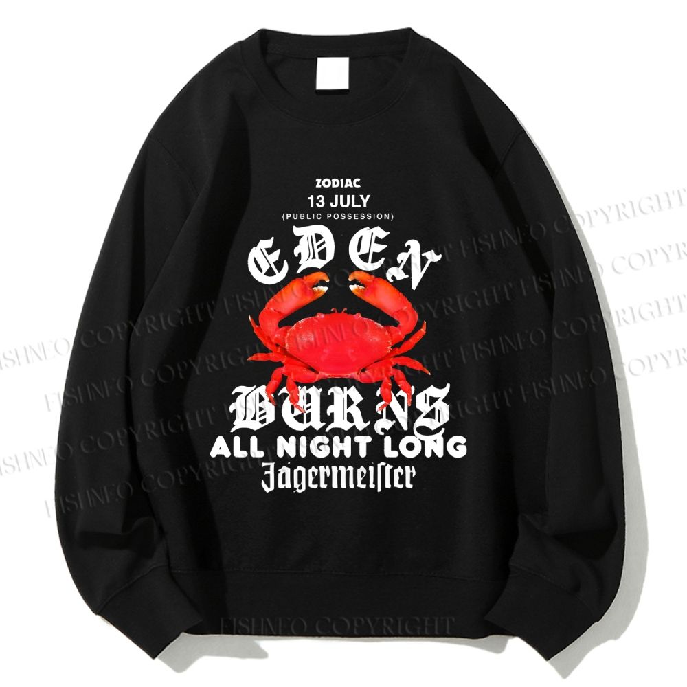 Unisex Crab Graffiti Printed Sweatshirt