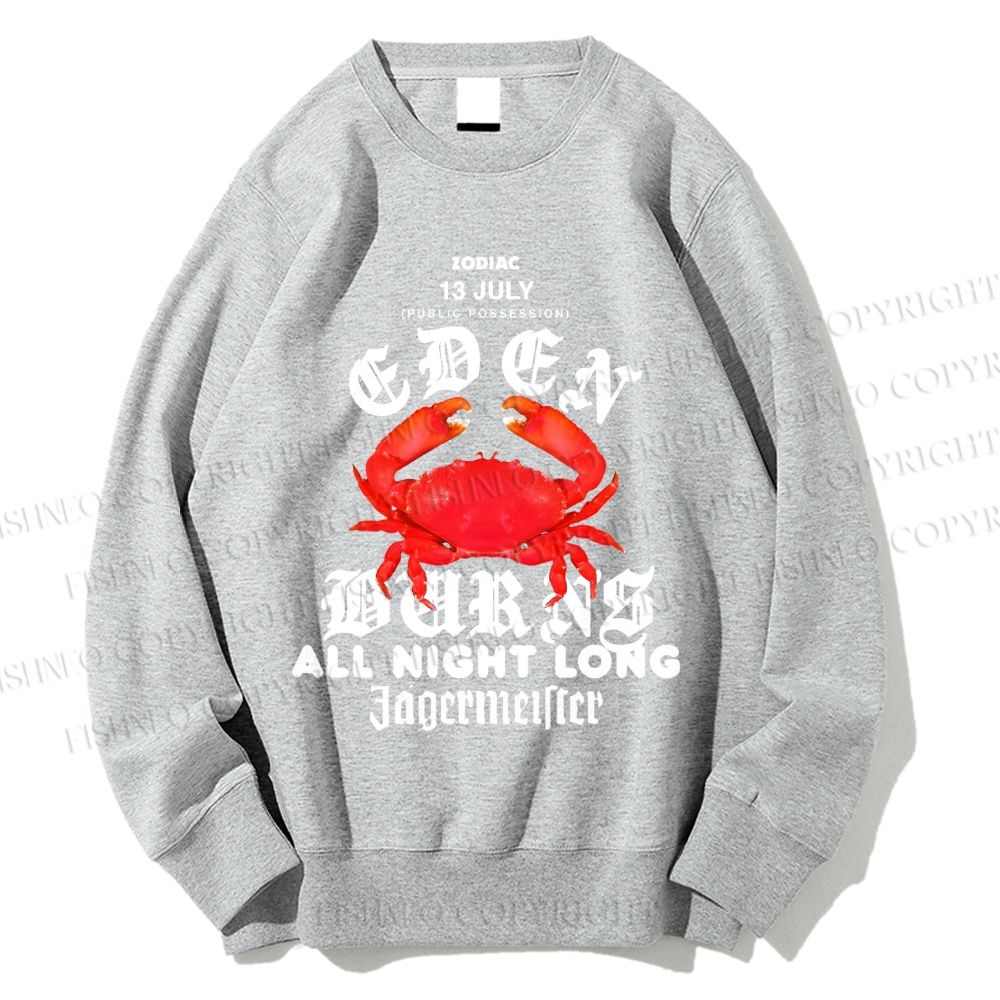 Unisex Crab Graffiti Printed Sweatshirt