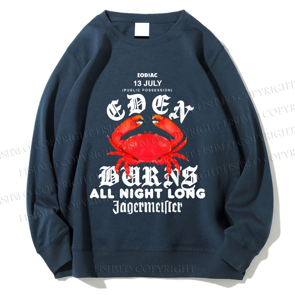 Unisex Crab Graffiti Printed Sweatshirt