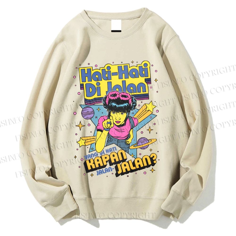 Unisex Chic Girl Poster Printed Sweatshirt