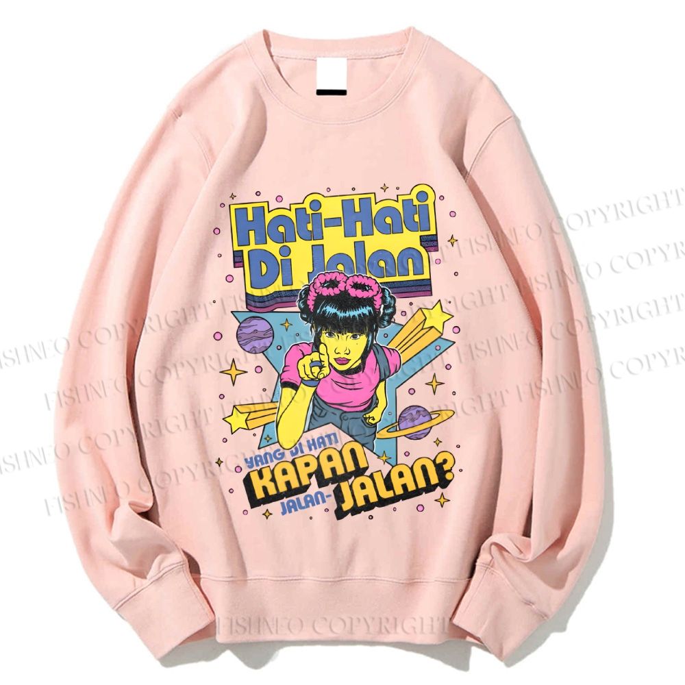 Unisex Chic Girl Poster Printed Sweatshirt