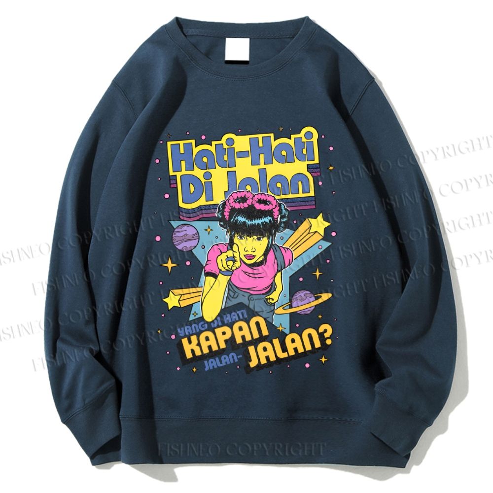 Unisex Chic Girl Poster Printed Sweatshirt