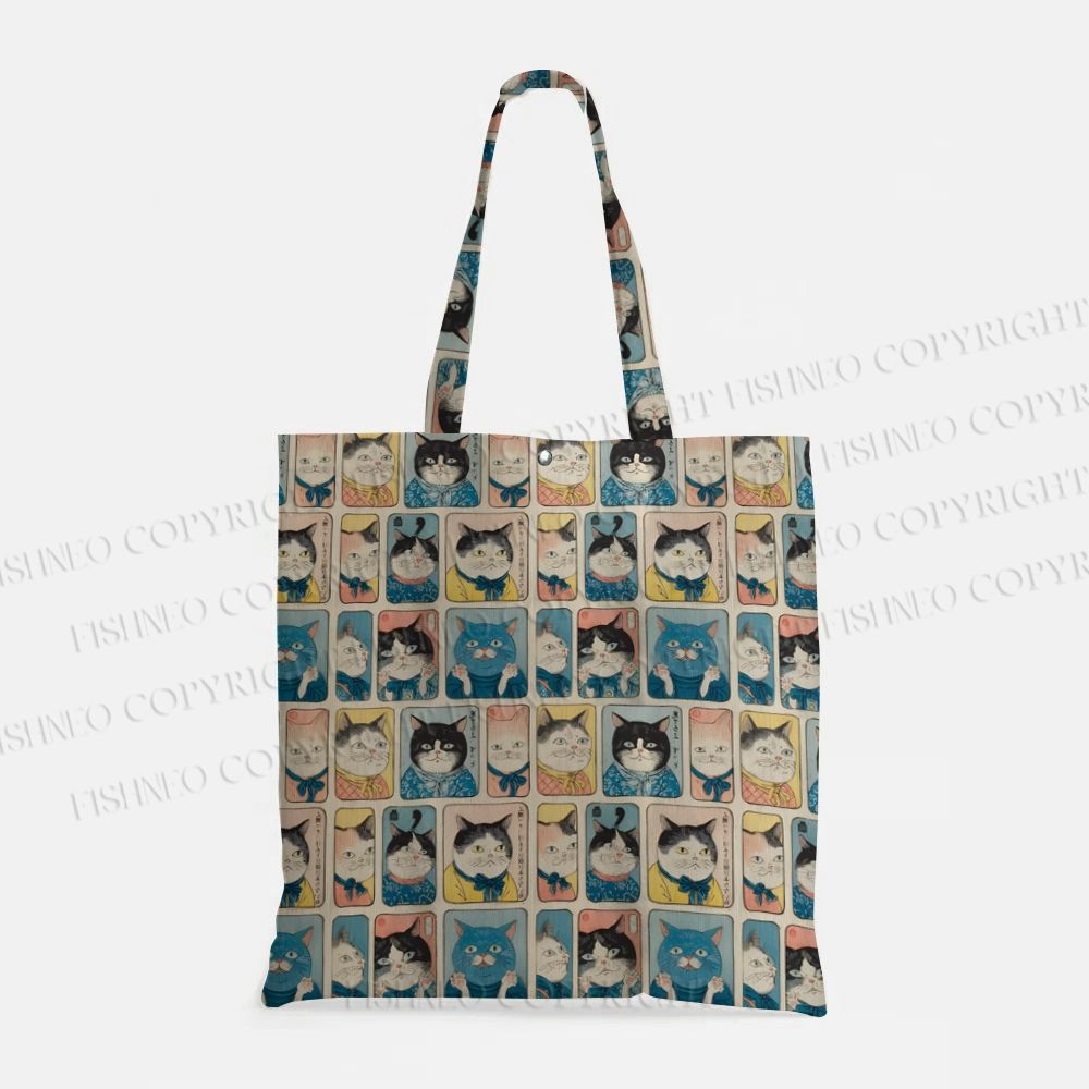 Many Cats Are Watching You Printed Tote Bag