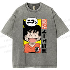 Unisex Son Goku Printed Washed Tee