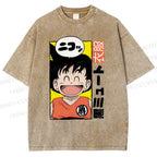 Unisex Son Goku Printed Washed Tee