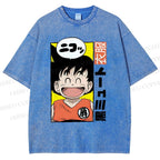 Unisex Son Goku Printed Washed Tee