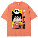 Unisex Son Goku Printed Washed Tee