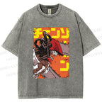 Unisex Chainsaw Man Printed Washed Tee
