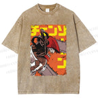 Unisex Chainsaw Man Printed Washed Tee