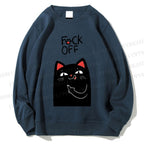 Unisex Fuck Off Cat Printed Sweatshirt