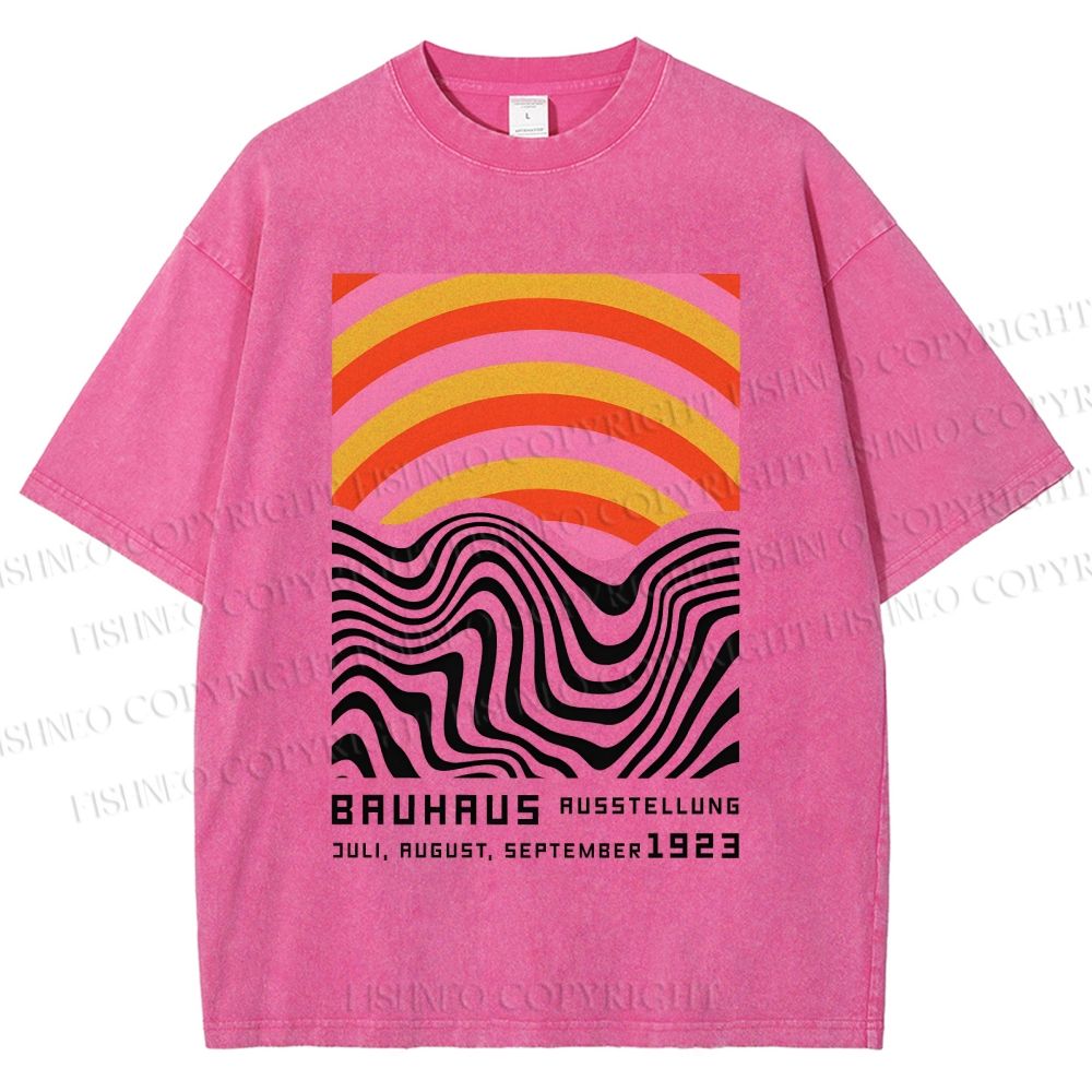 Unisex Bauhaus Geometry Printed Washed Tee