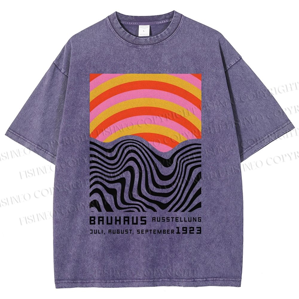 Unisex Bauhaus Geometry Printed Washed Tee