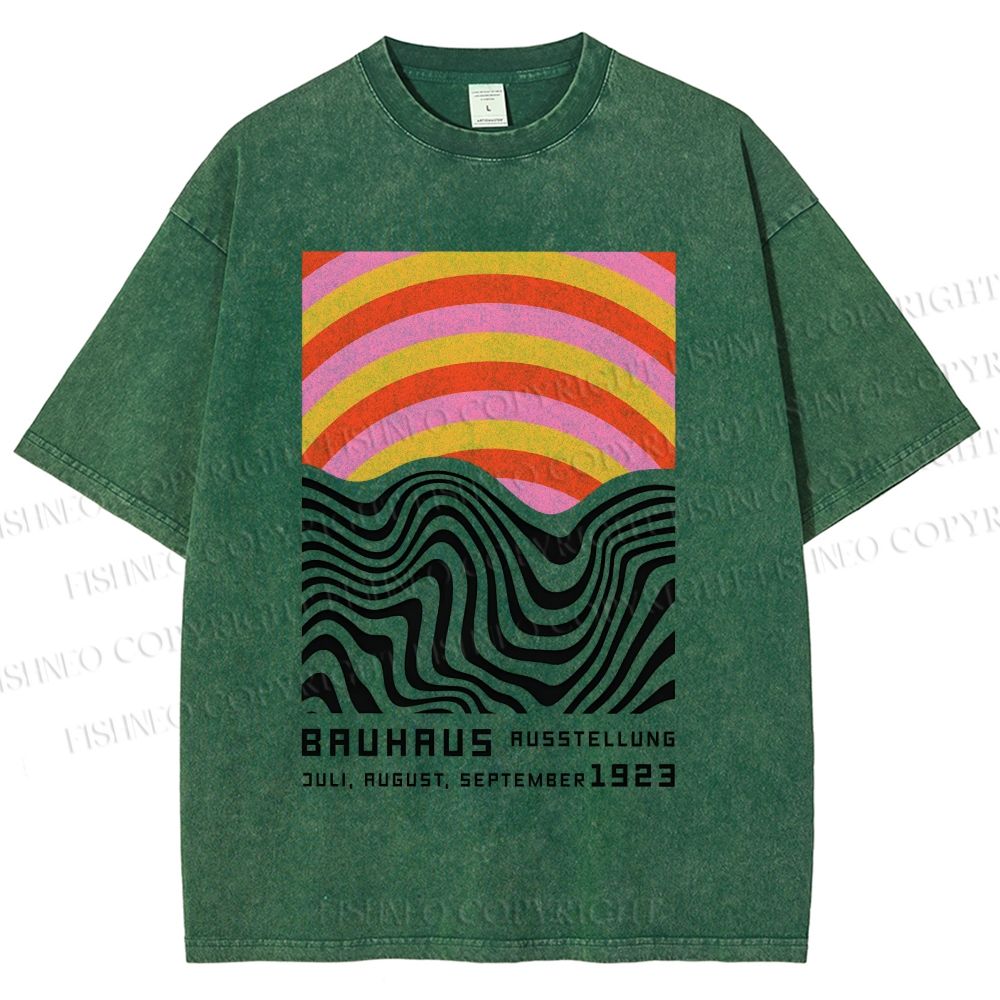 Unisex Bauhaus Geometry Printed Washed Tee