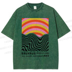 Unisex Bauhaus Geometry Printed Washed Tee